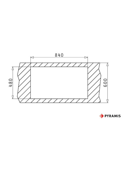 Pyramis Athlos 2B Ένθετος Νεροχύτης από Συνθετικό Γρανίτη Μ86xΠ50cm Iron Grey