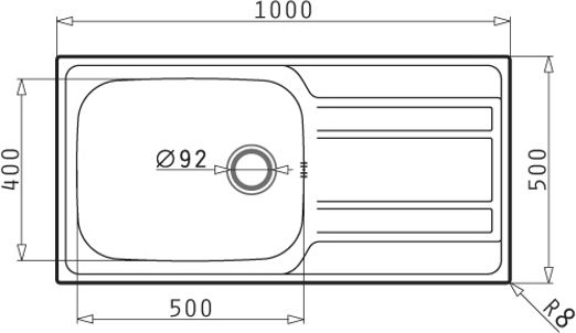 Pyramis Zeda Plus 1B 1D Ένθετος Αριστερός Inox Σατινέ Μ100xΠ50cm Ασημί