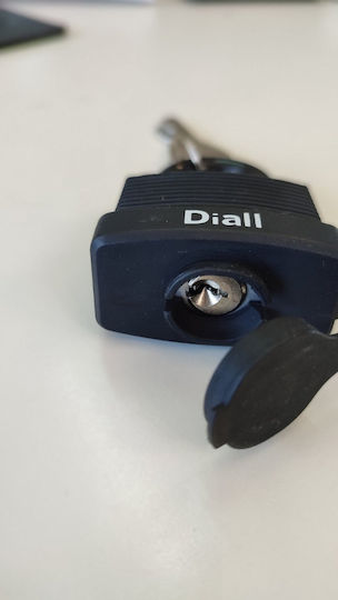 Dial Plastic Padlock Brass with Key 70mm Black 1pcs