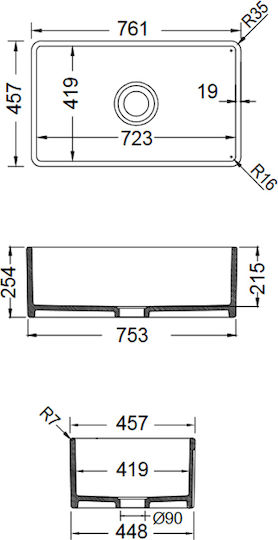 Bocchi 1138 Drop-In Μ76xΠ46cm Schwarz