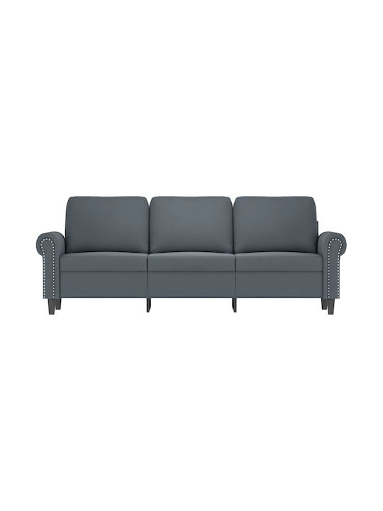 Three-Seater Velvet Dark Grey Couch 212x77x80 cm 359540