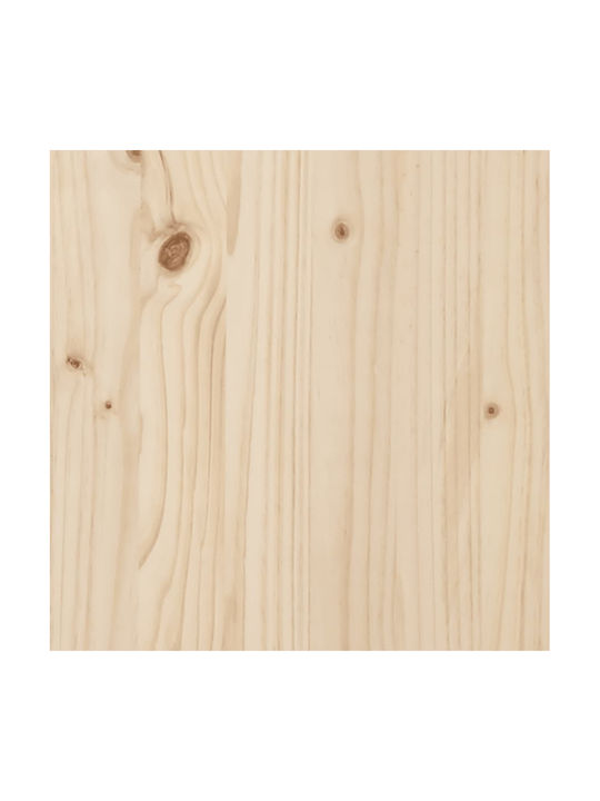 Wooden Cube Garden Stool with Beige Cushion 2 Pieces 70x70x30cm