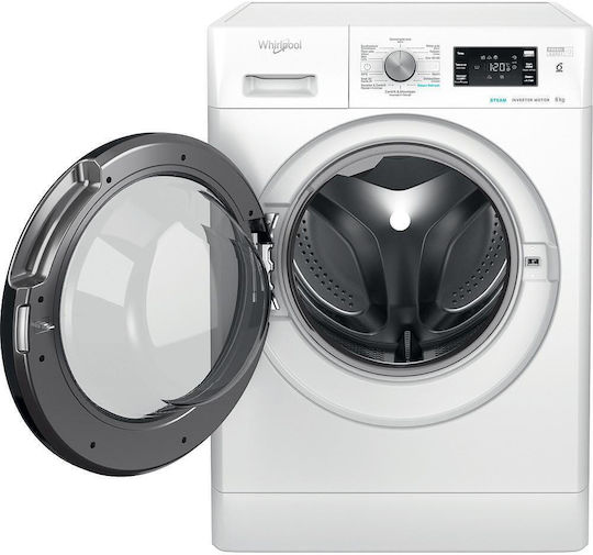 Whirlpool Πλυντήριο Ρούχων 8kg με Τεχνολογία Ατμού 1400 Στροφών 6th Sense FFB 8469 BV BE