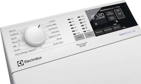 Electrolux Πλυντήριο Ρούχων Άνω Φόρτωσης 6kg με Τεχνολογία Ατμού 1151 Στροφών EW6TN24262P