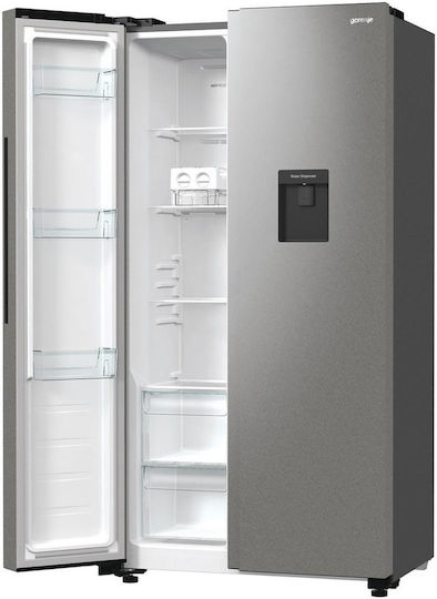 Gorenje Side-by-Side Refrigerator 547lt NoFrost H178.6xW91xD64.3cm Inox NRR9185EAXLWD