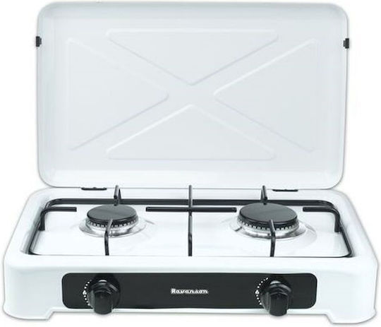 Ravanson Countertop Burner Flüssiggas Double Weiß