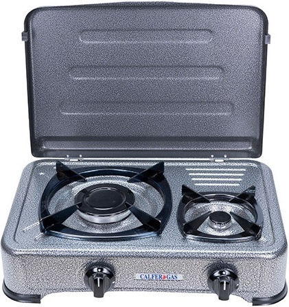 Calfer Gas ELS-150 Liquid Gas Countertop Double Burner Gray