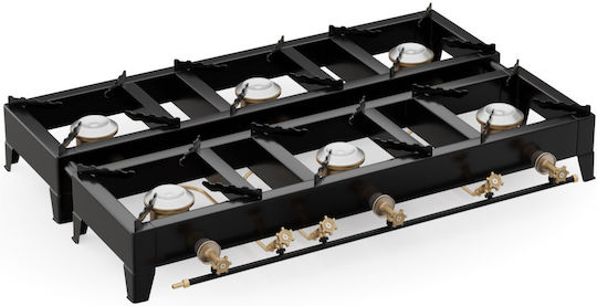 Thermogatz G60 Επιτραπέζια Εστία Υγραερίου με 6 Εστίες Inox