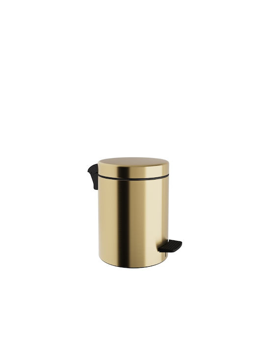 Pam & Co Metalic Perie pentru coșul de gunoi din baie Închidere lentă 3lt Aur