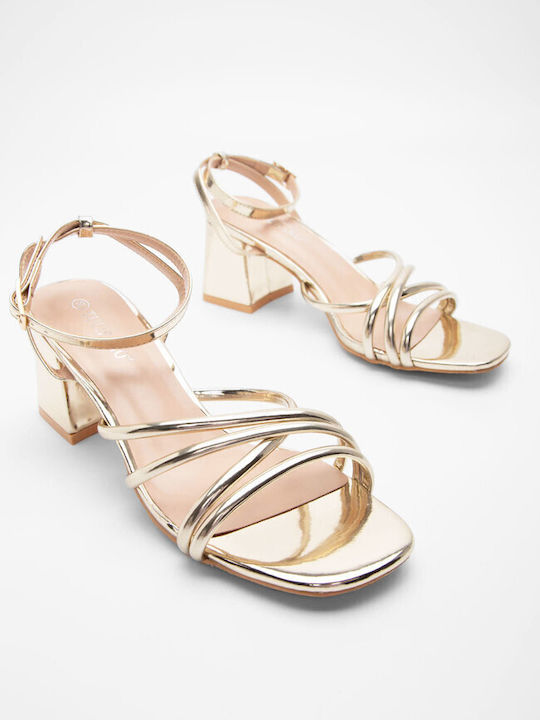 Luigi Women's Sandals with Ankle Strap Gold