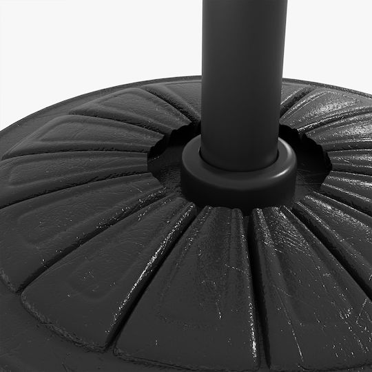 Outsunny Umbrella Stand made of Cement Black Velvet-Black Metal 43x43cm