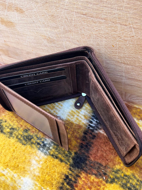 Leather Men's Wallet Classic with RFID Brown