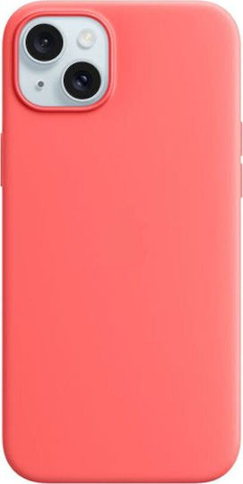 Idol 1991 Velvet Silicone Back Cover Plastic Coral for iPhone 15 Plus