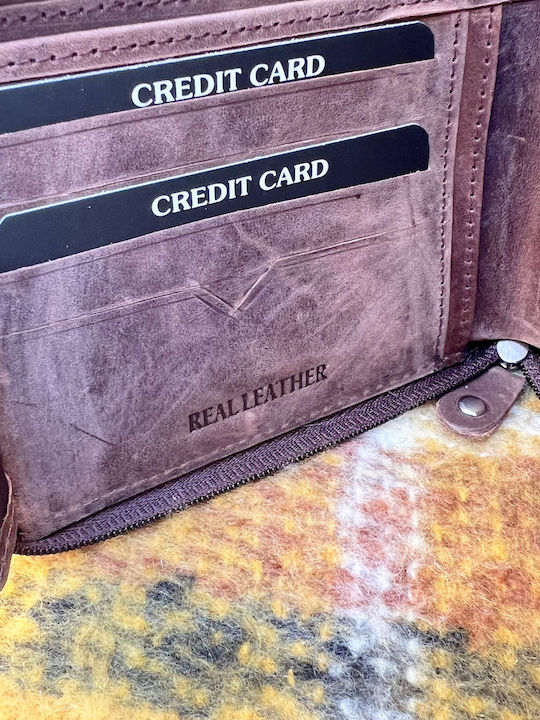 Leather Men's Wallet Classic with RFID Brown