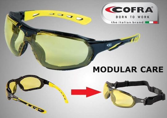 Cofra Modular Care Ochelari de Protecție pentru Muncă cu Galbeni Lentile 1buc