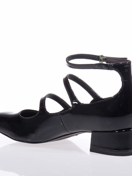 Tamaris Patent Leather Black Heels with Strap