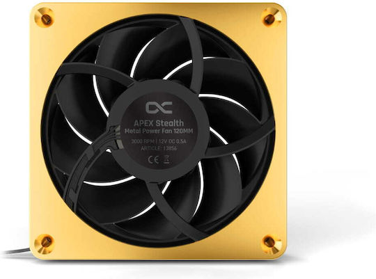 Alphacool Apex Stealth Metal Power Case Fan 120mm (3000rpm) Χωρίς Led Φωτισμό και Σύνδεση 4-Pin PWM Χρυσό