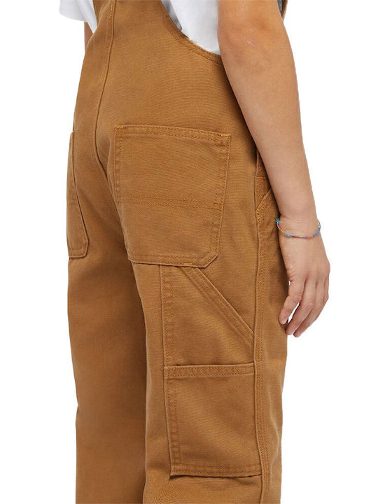Dickies Duck Canvas Bib Overall Kids' Jeans Dungarees Rinsed Brown