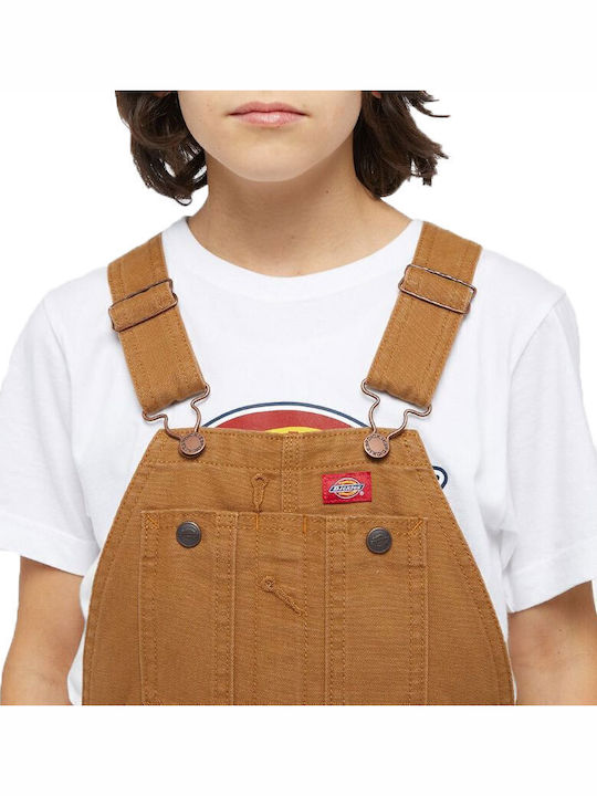 Dickies Duck Canvas Bib Overall Kids' Jeans Dungarees Rinsed Brown