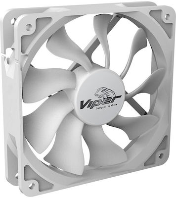 Akasa Viper Case Fan 120mm με Σύνδεση 4-Pin PWM Λευκό