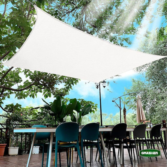 Grasher Ε220 Rectangular Shade Net White With Hoop 3x4m 180gr/m²