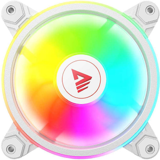Savio FAN-01 Case Fan 120mm (1200rpm) με ARGB Φωτισμό και Σύνδεση 6-Pin 4τμχ Λευκό