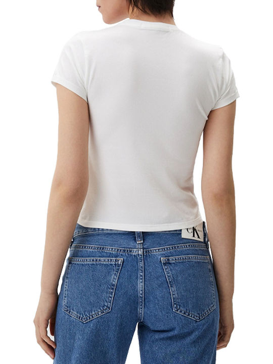 Calvin Klein Γυναικείο Crop T-shirt Λευκό