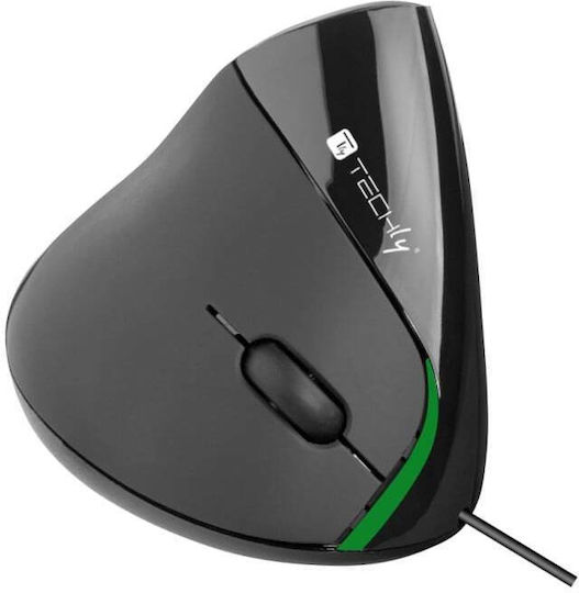 Techly 360806 С Кабел Ергономичен Vertical Мишка Черен