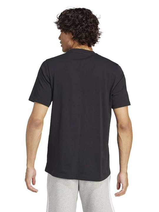 Adidas Ανδρικό Αθλητικό T-shirt Κοντομάνικο Μαύρο