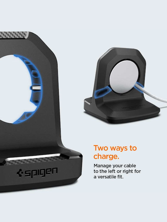 Spigen Rugged Armor Stand Wearable Charger Apple Watch Ultra2/Ultra 9/8/7/6/5/SE/4/3/2/1 Blackς