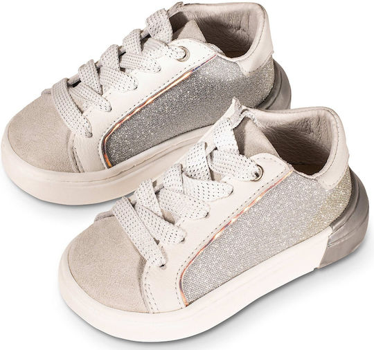 Babywalker Βαπτιστικά Δερμάτινα Sneakers Ασημί