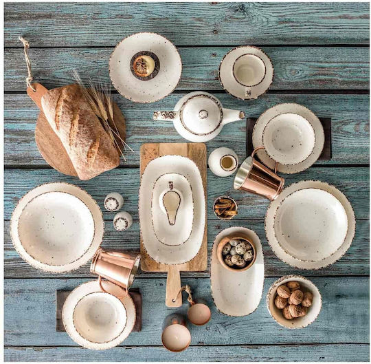 Güral Porselen Side Plate Soup made of Porcelain Beige with Diameter 20cm