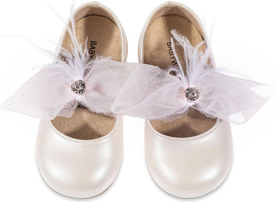 Babywalker Ivory Pink Baptism Leather Pumps