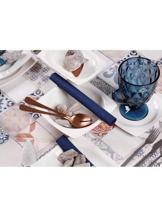 Cryspo Trio Quadro Plate Soup Square made of Porcelain Off White 23x23cm