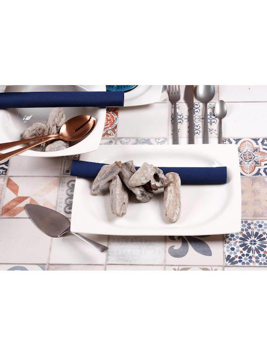 Cryspo Trio Quadro Plate Soup Square made of Porcelain Off White 23x23cm