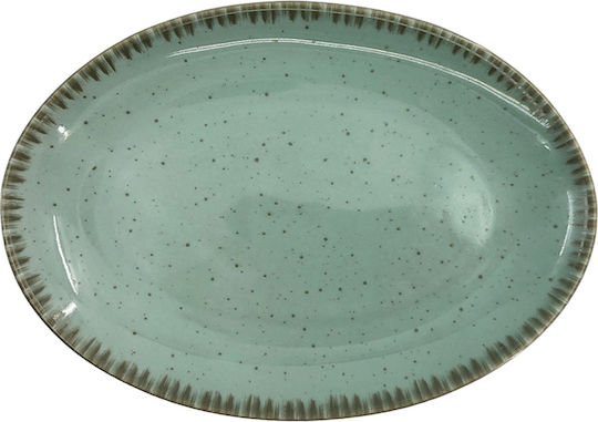 Dot Πιάτο Ρηχό Οβάλ από Πορσελάνη Πράσινο 26x26cm