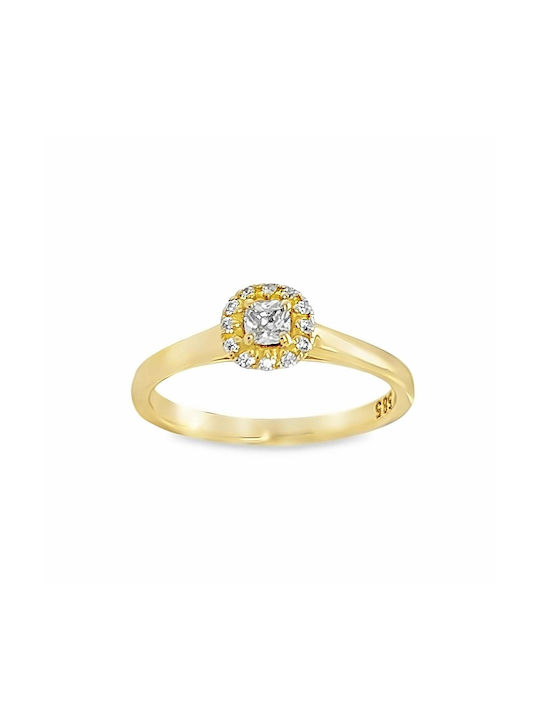 Xryseio Damen Ring mit Zirkonia aus Gold 14K