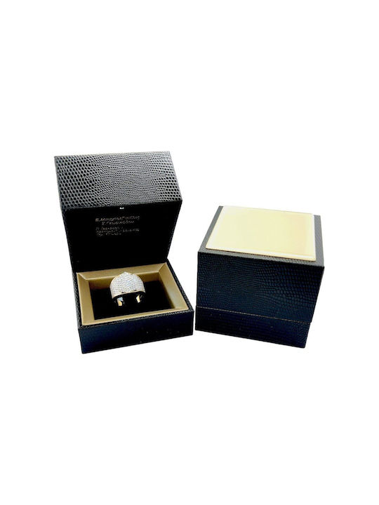Xryseio Women's White Gold Ring with Enamel 18K