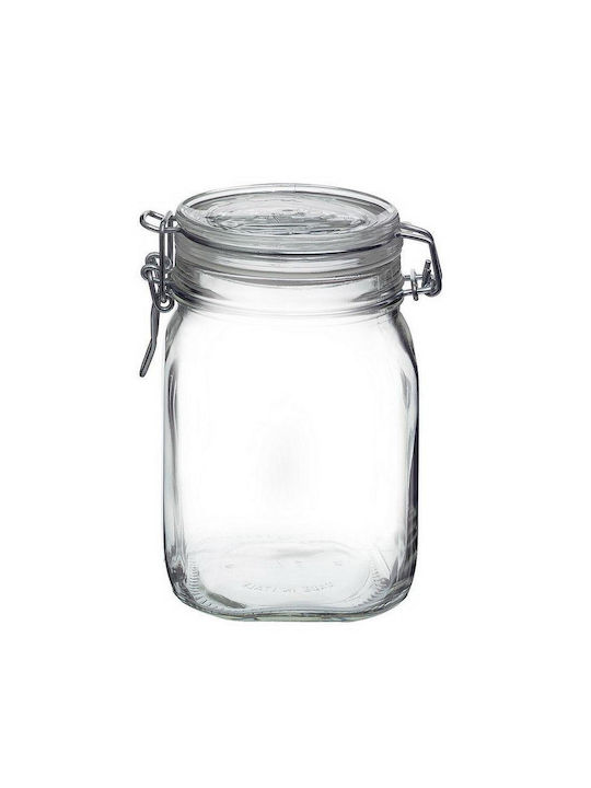 Bormioli Rocco Fido Set of 6pcs Jars General Use with Airtight Lid Glass Transparent 1000ml