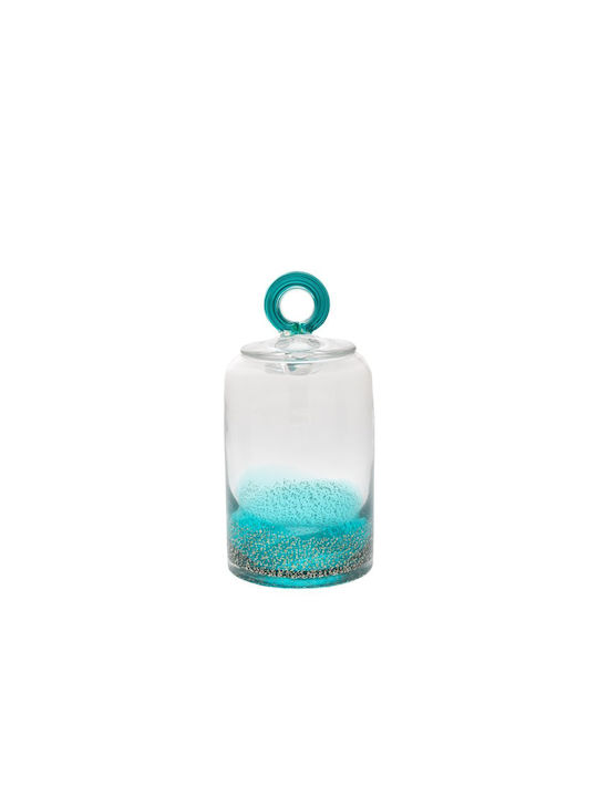 Iliadis Vase General Use with Lid Glass Transparent 12x12x22.5cm