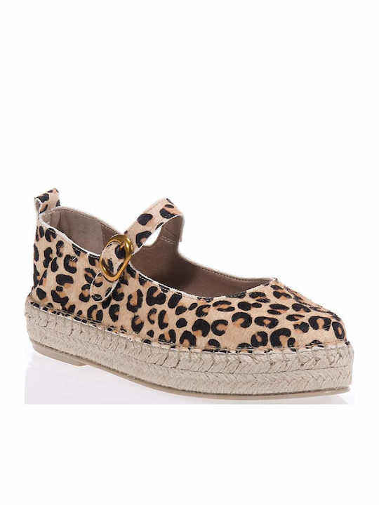 Women's Leather Espadrilles Tabac Brown