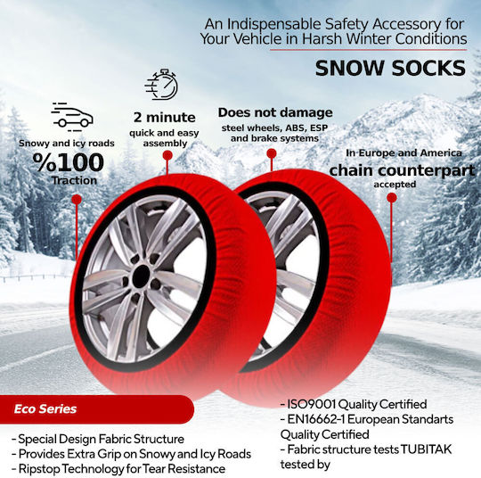 Vt Group Anti-slip Snow Socks Medium Passenger Car 2pcs
