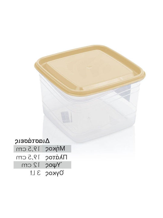 Lunchbox Kunststoff Beige 3000ml 1Stück