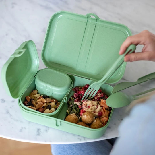 Koziol Plastic Green Lunch Box with Compartments 23.2x16.6cm