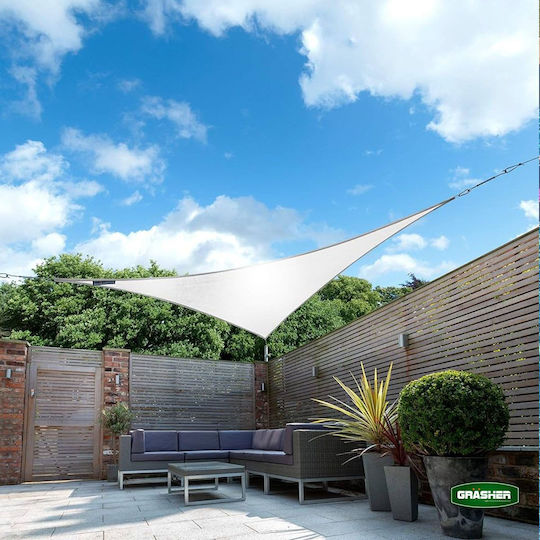 Grasher Ε220 Triangle Shade Sail White With Hoop 3.6m 180gr/m²