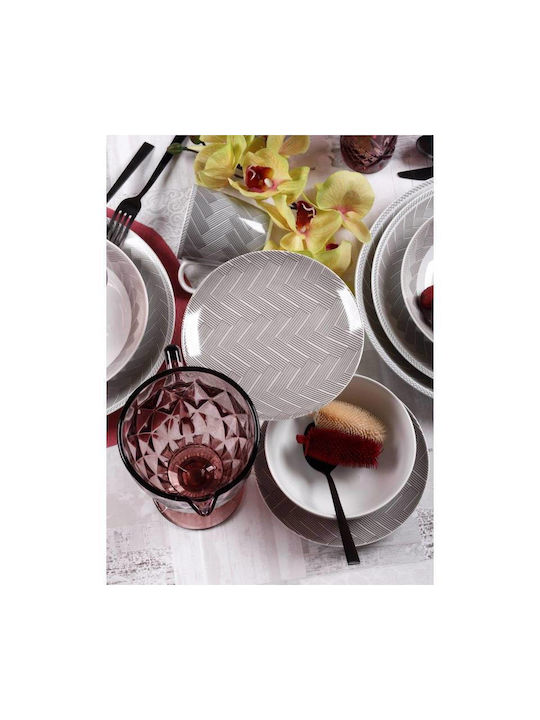 Cryspo Trio Plaza Cereal Serving Bowl Round made of Porcelain White with Diameter 16cm