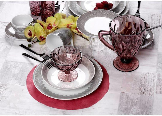 Cryspo Trio Plaza Cereal Serving Bowl Round made of Porcelain White with Diameter 16cm
