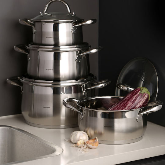 Bergner Gourmet Tiefer Edelstahl-Topf 4.5Es / 24cm