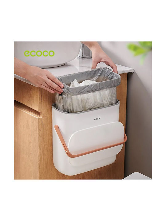 Ecoco Waste Bin Waste Plastic for Cabinet White 10lt 1pcs