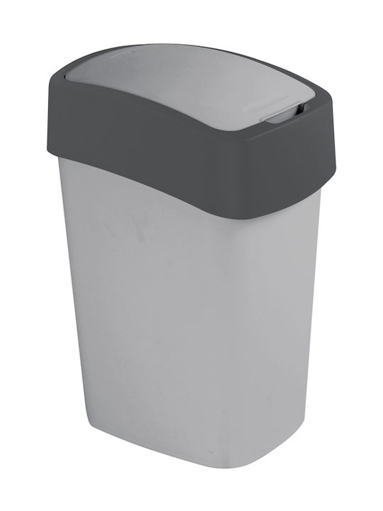 Curver Pacific Flip Waste Bin Waste Plastic Charcoal-Silver 10lt 1pcs